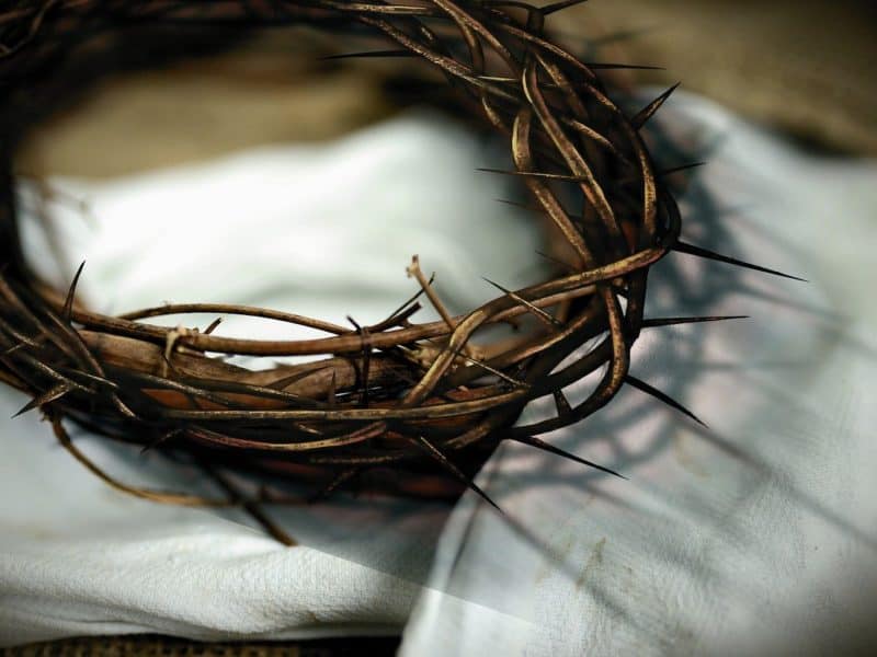 a crown of thorns to represent Christ's suffering